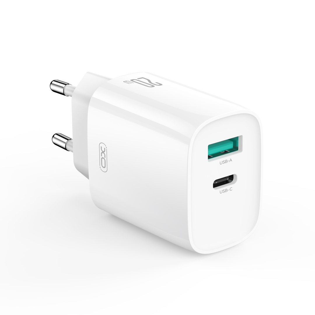XO wall įkroviklis CE29 PD 20W 1x USB-C 1x USB baltas