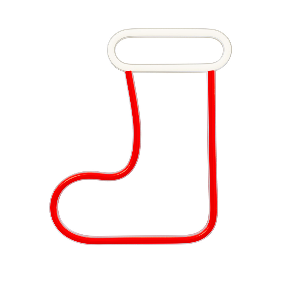 Neon LED CHRISTMAS SOCK baltas raudonas FLNE23 Forever Light