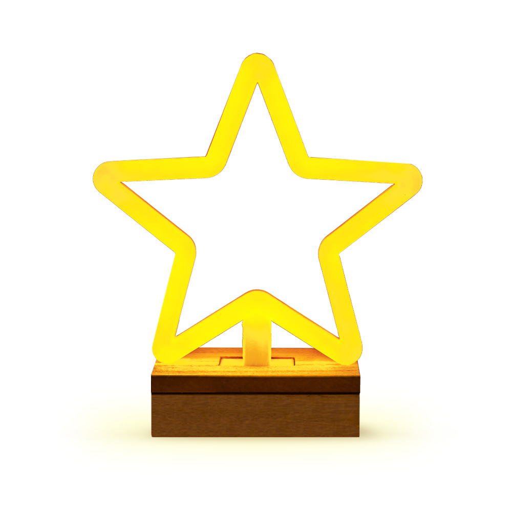 Neon Wood stovas LED STAR šiltai baltas FLNW04 Forever Light