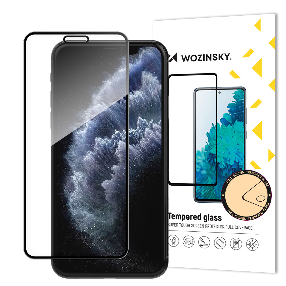 Wozinsky itin tvirtas pilno klijavimo grūdintas stiklas pilnas ekranas su rėmeliu dėklui draugiškas Apple iPhone 11 Pro / iPhone XS / iPhone X juodas
