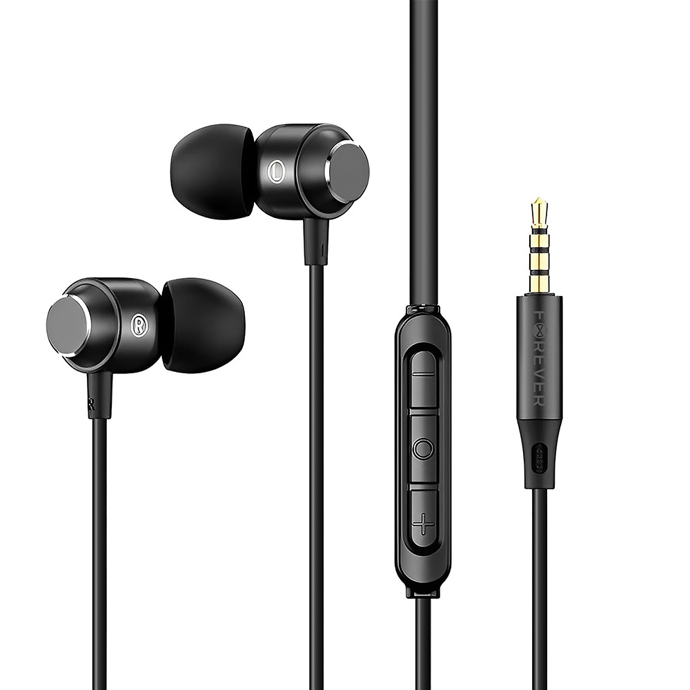 Forever проводные наушники EP-01 jack 3,5mm черные