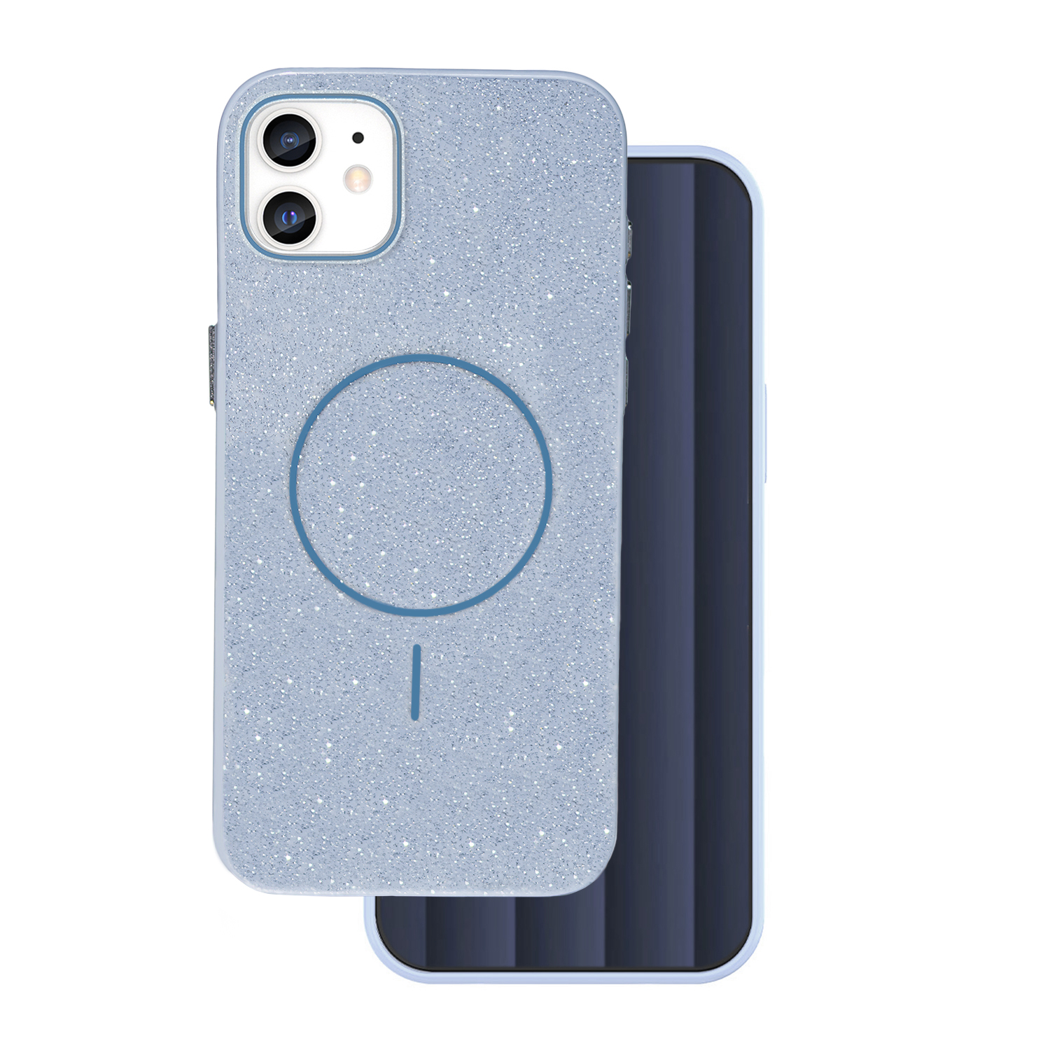Blizgus plonas magnetinis dėklas telefonui iPhone 11 mėlynas