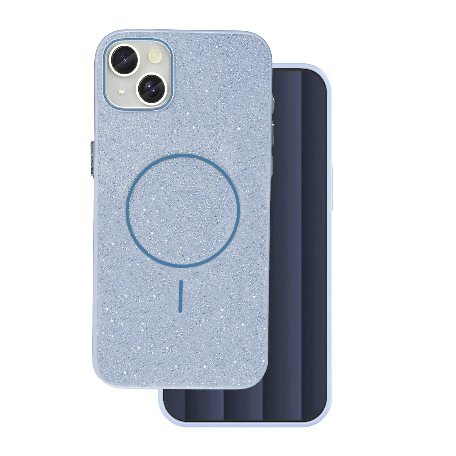Glitter Thin Mag dėklas for iPhone 17 6,3" mėlynas