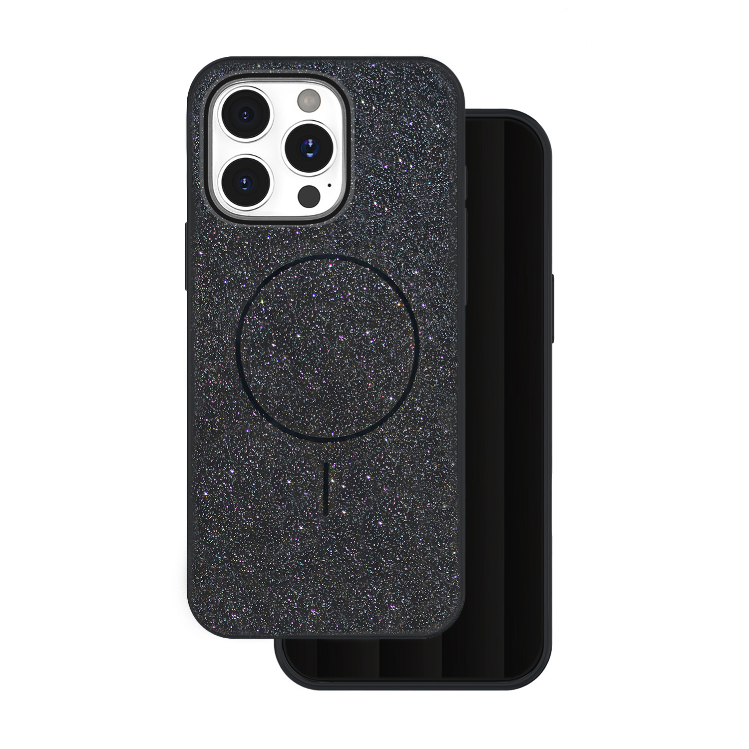 Glitter Thin Mag dėklas for iPhone 17 6,3" juodas