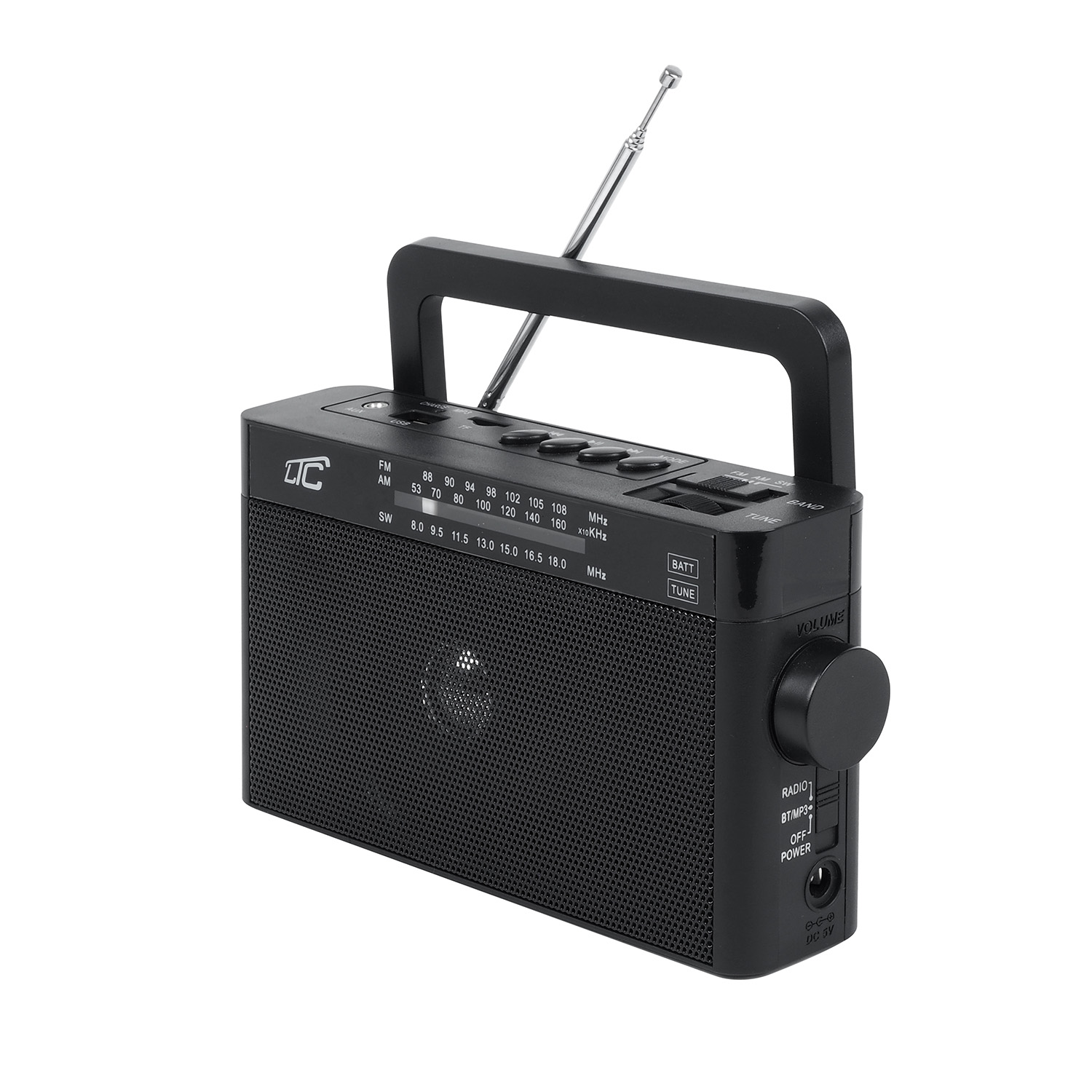 LTC portable radio SONA, Bluetooth, USB, TF, juodas