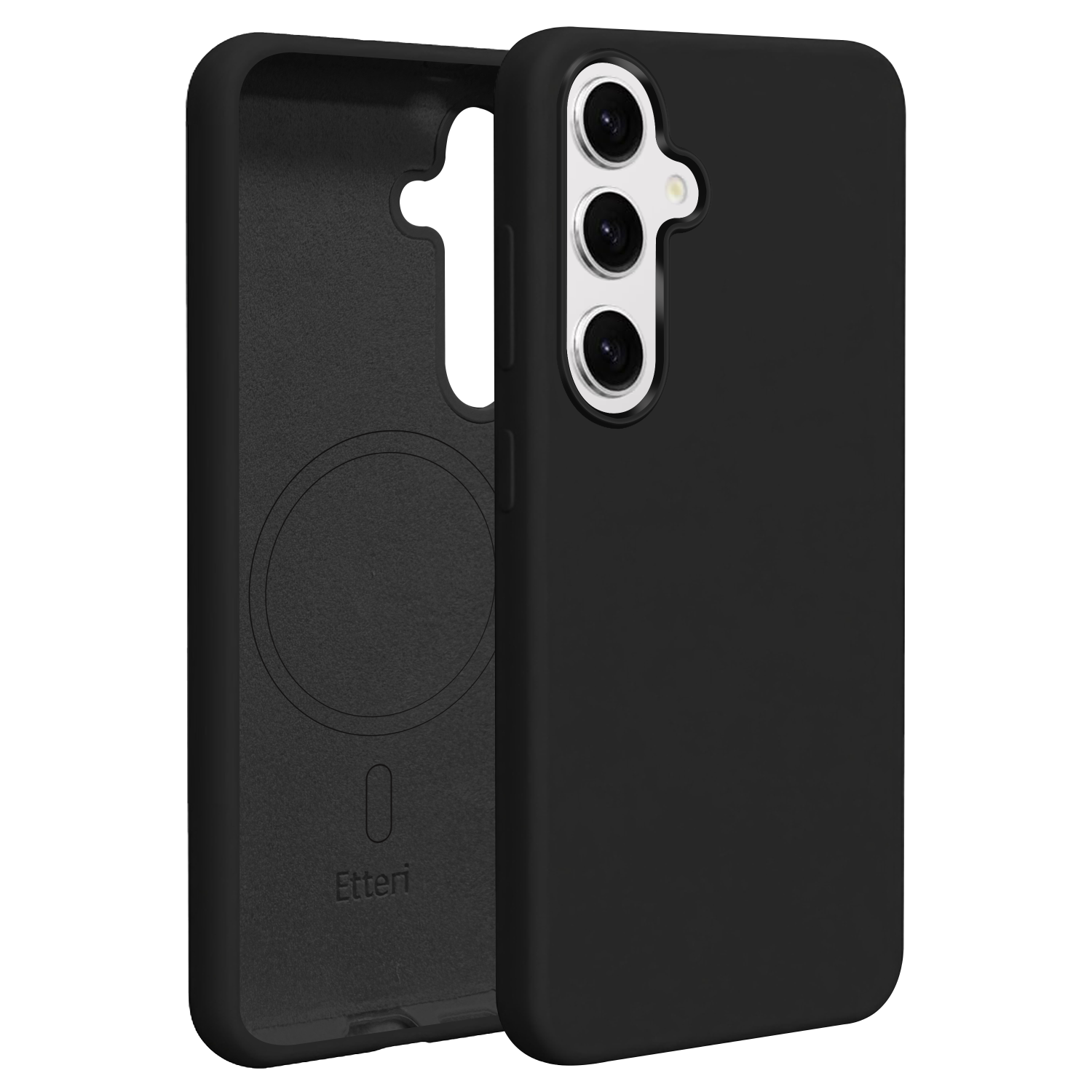 Etteri Silikoninis Mag dėklas for Samsung Galaxy S25 juodas