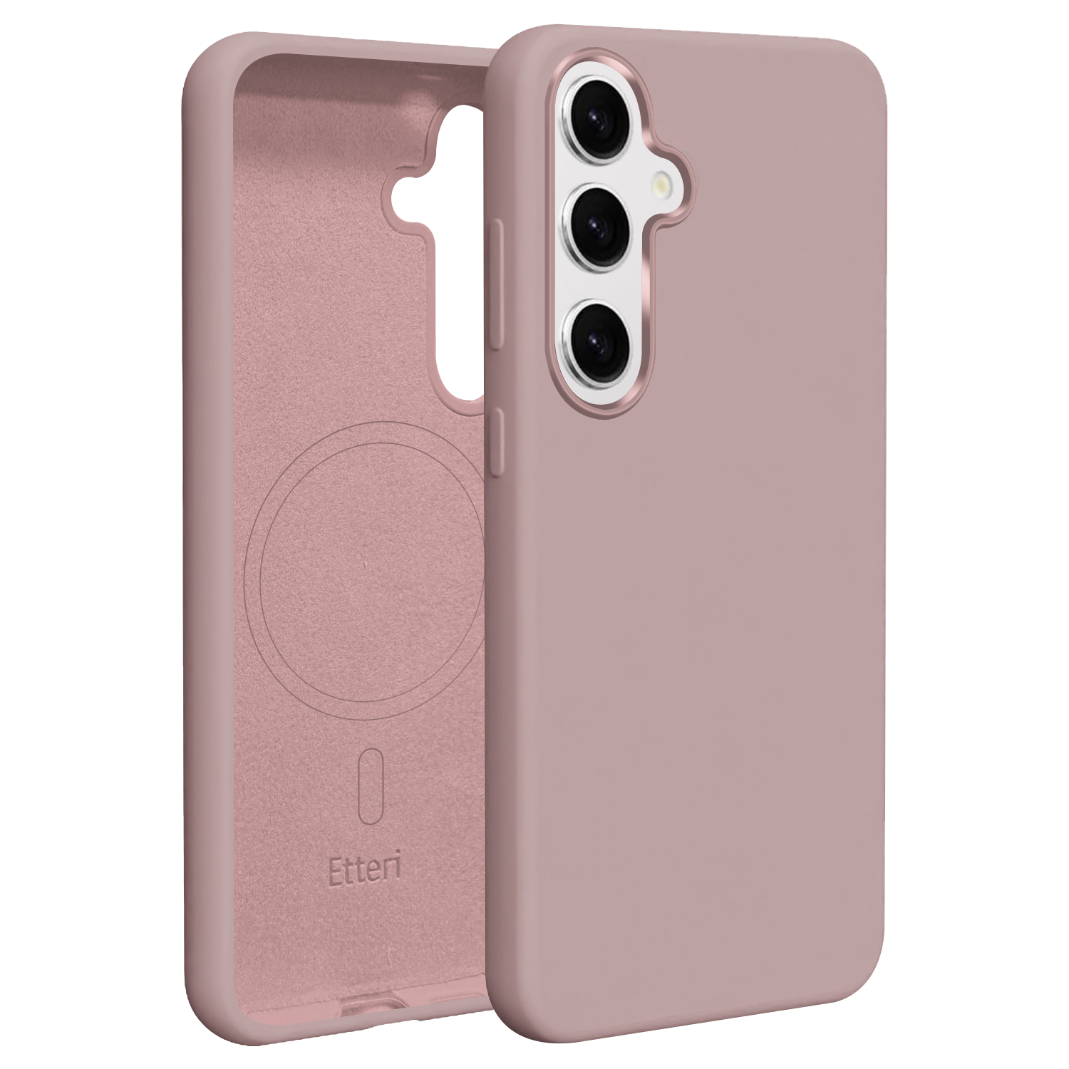 Etteri Silikoninis Mag dėklas for Samsung Galaxy S25 šviesiai rožinis