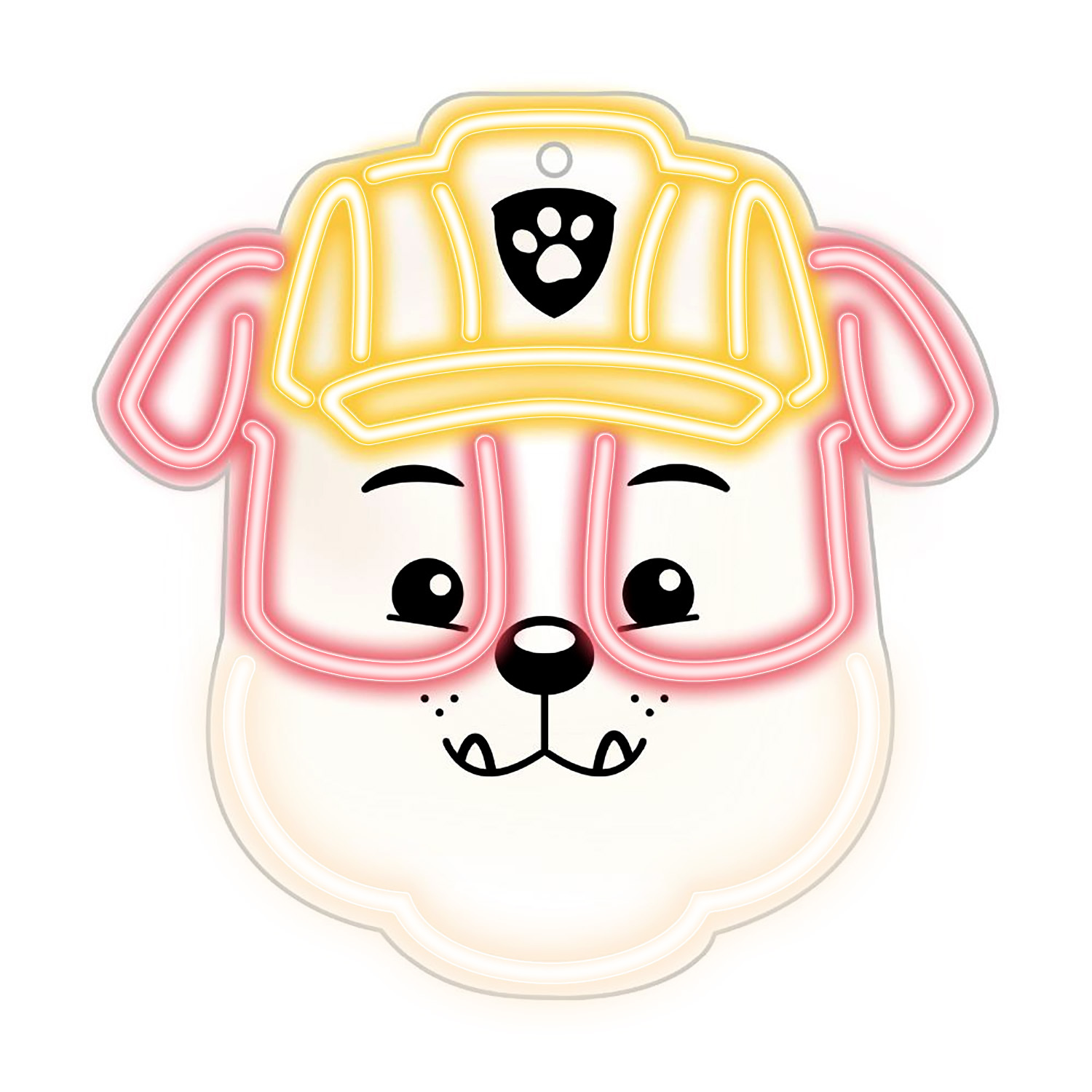 Hanging neon LED Paw Patrol on plexiglass - Rubble OW-130446