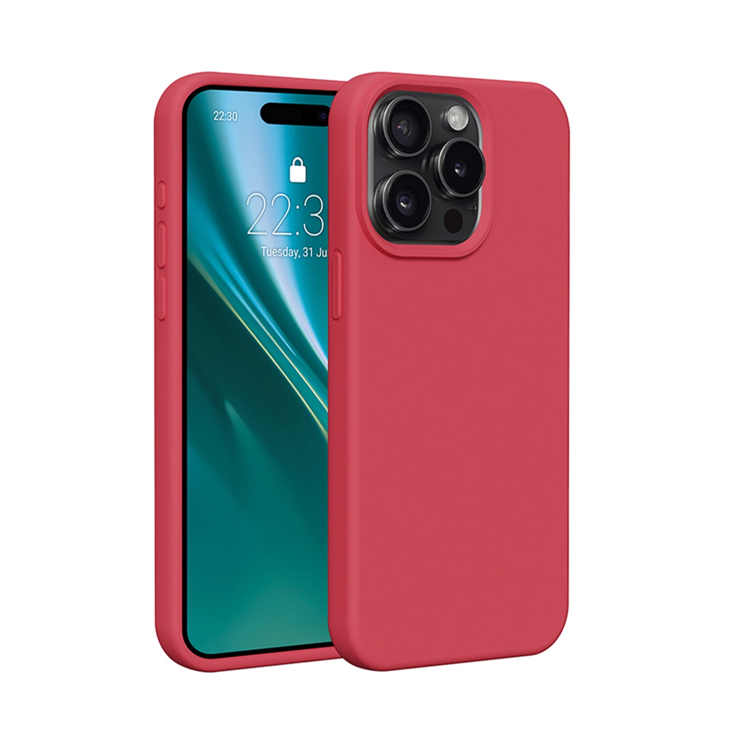 Etteri silikoninis dėklas telefonui iPhone 15 Pro 6,1" avietinis