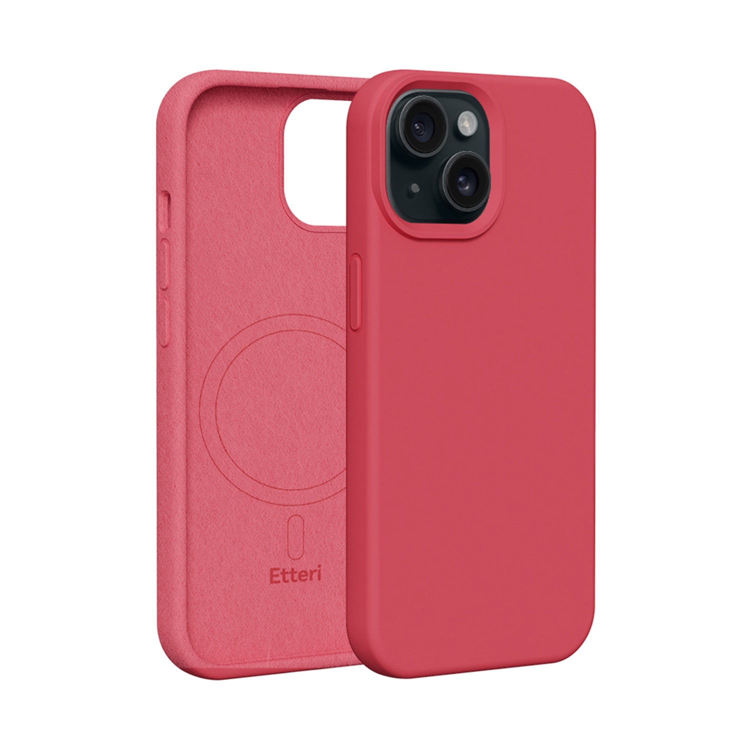 Etteri silikoninis dėklas telefonui iPhone 15 6,1" avietinis