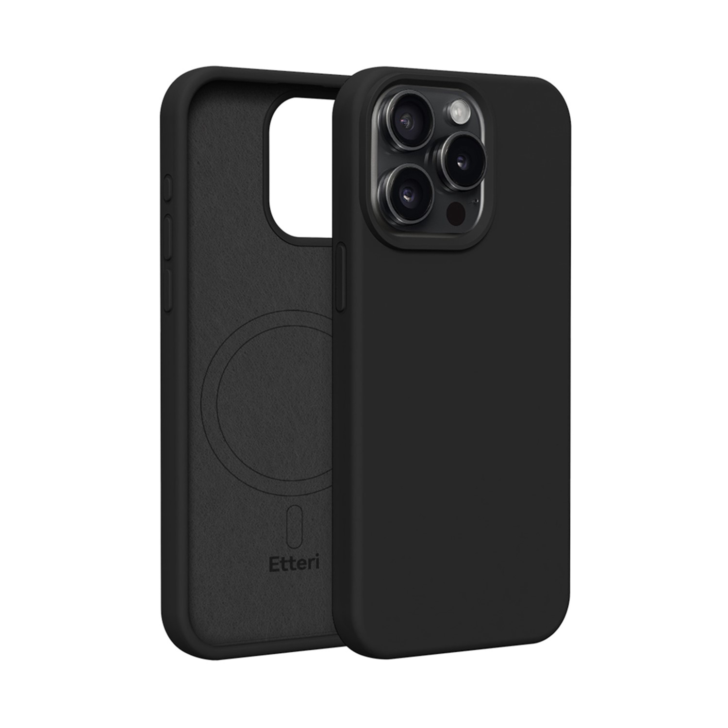 "Etteri" silikoninis magnetinis dėklas "iPhone 15 Pro Max" 6,7" juodas
