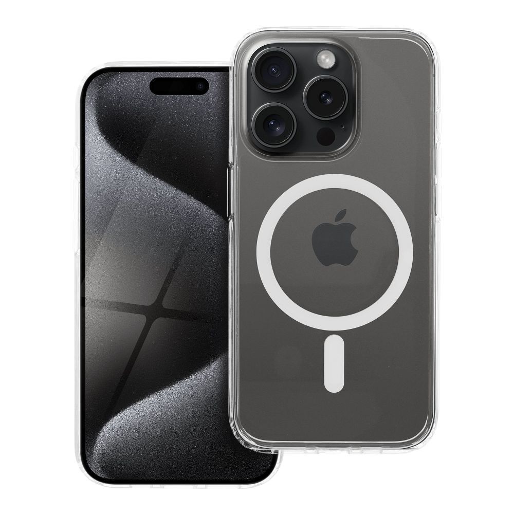 Чехол для iPhone 15 PRO Forcell F-Protect Clear Hybrid Premium совместим с MagSafe прозрачный