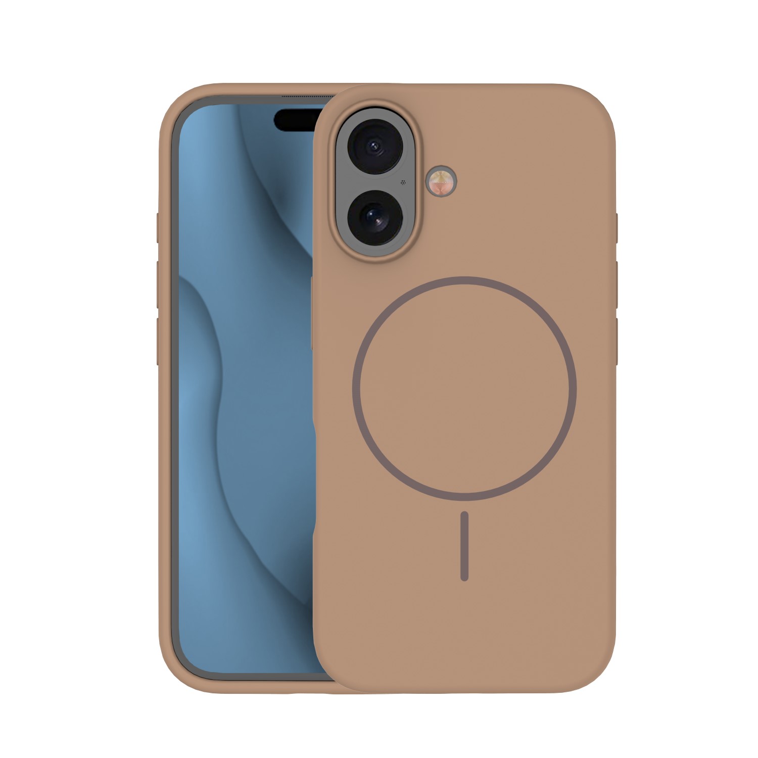 Silikoninis Thin Mag dėklas for iPhone 16e / 17e rudas