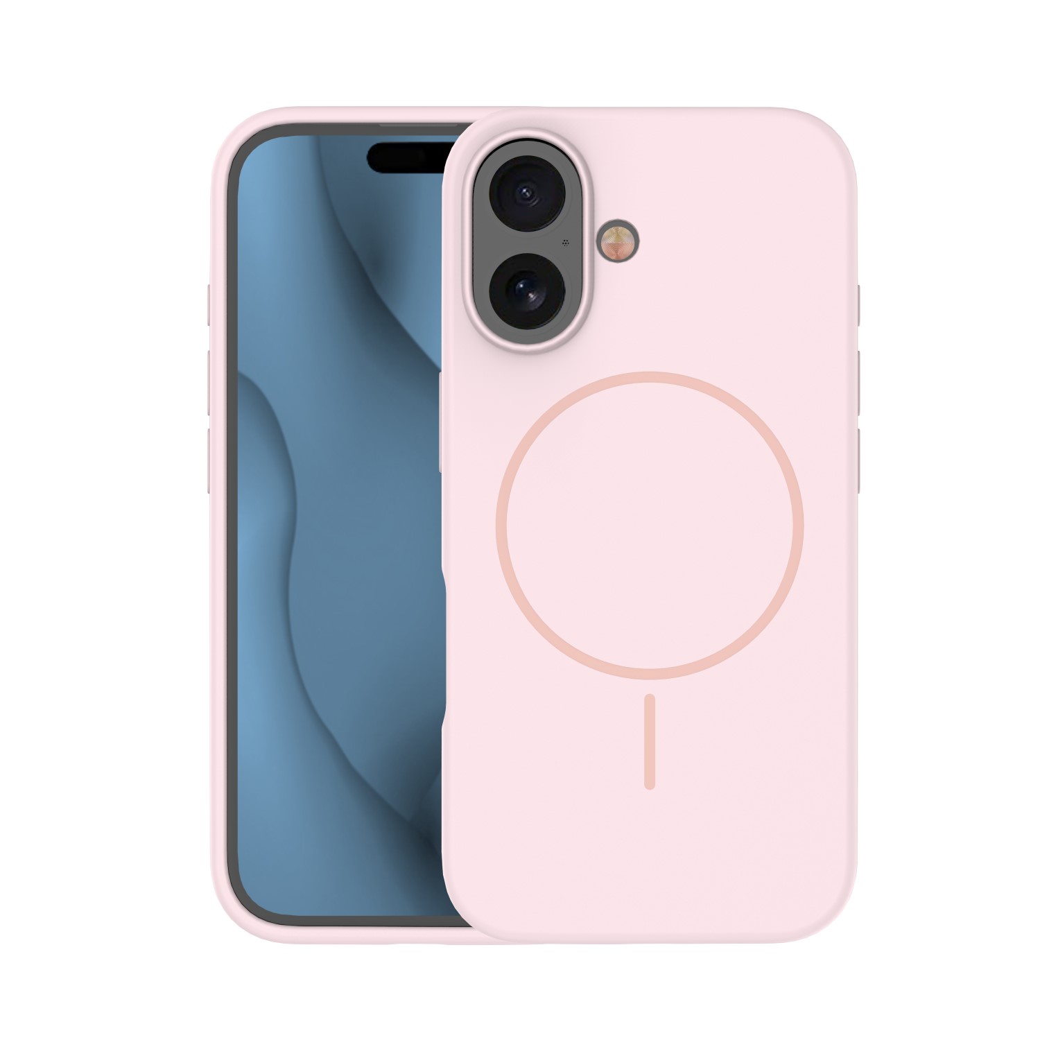 Silikoninis Thin Mag dėklas for iPhone 16e / 17e šviesiai rožinis