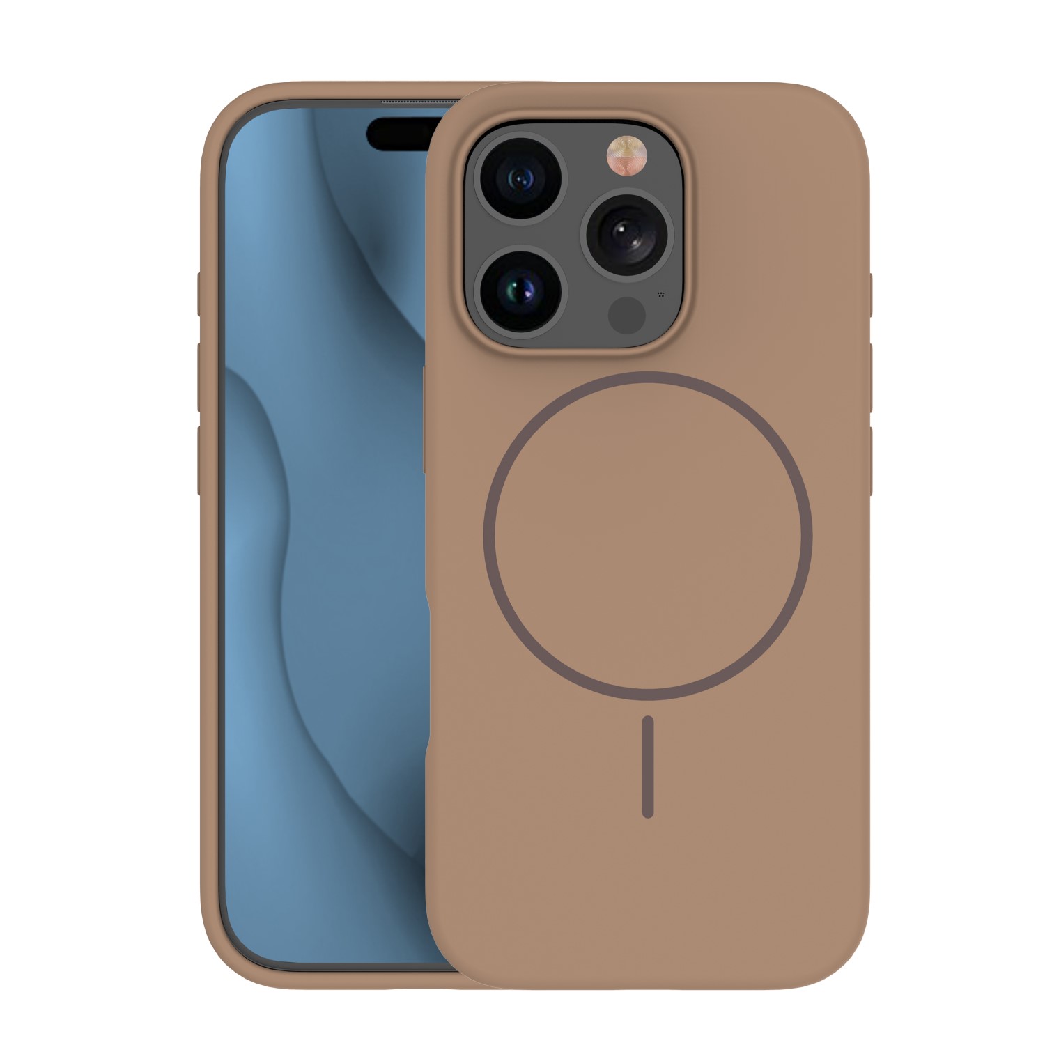 Silikoninis Itin plonas Magnetinis dėklas telefonui iPhone 12 / 12 Pro 6,1" rudas