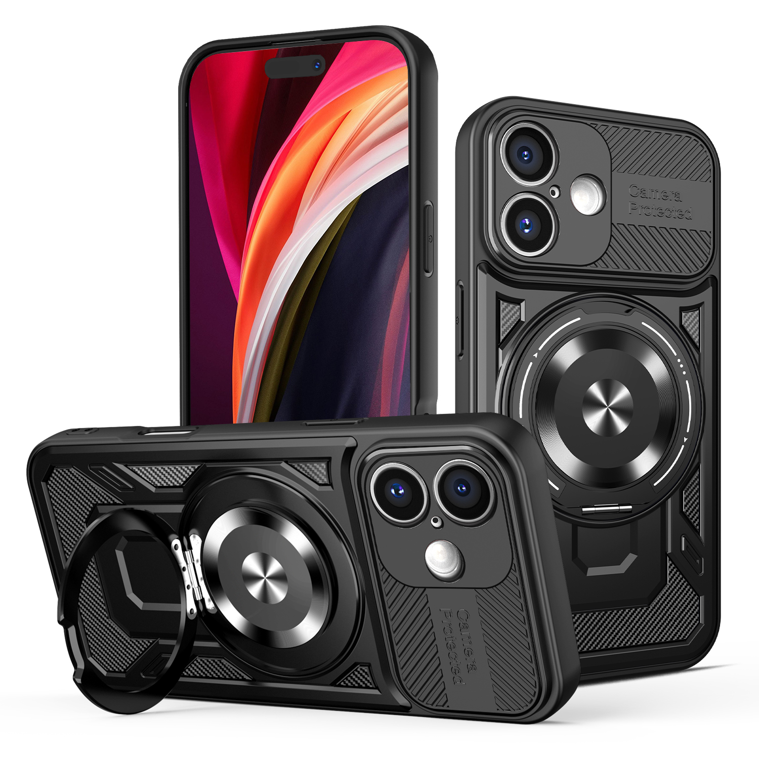 Defender Armor Mag dėklas telefonui iPhone 16 6,1" juodas