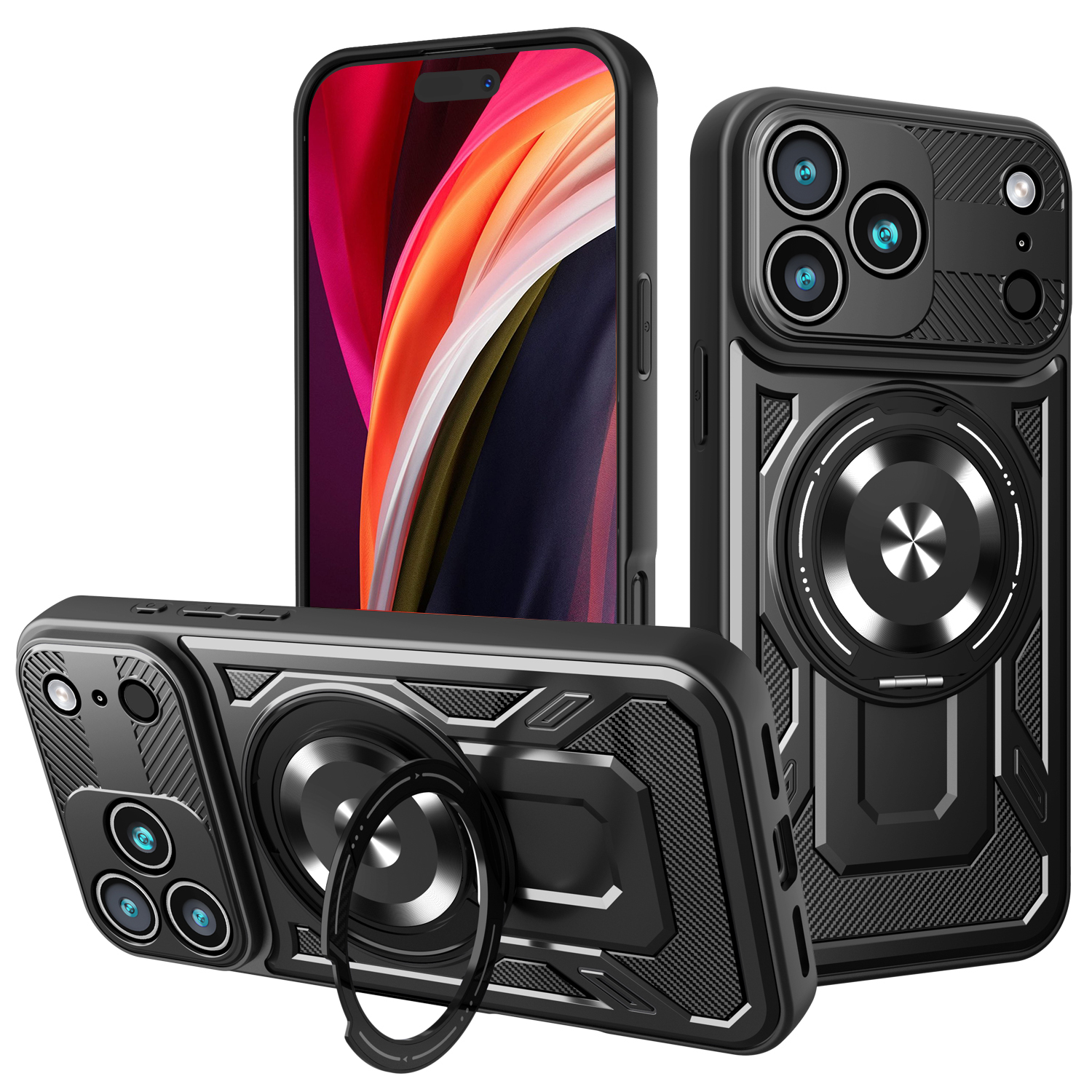 Defender Armor Mag dėklas for iPhone 17 Pro Max 6,9" juodas