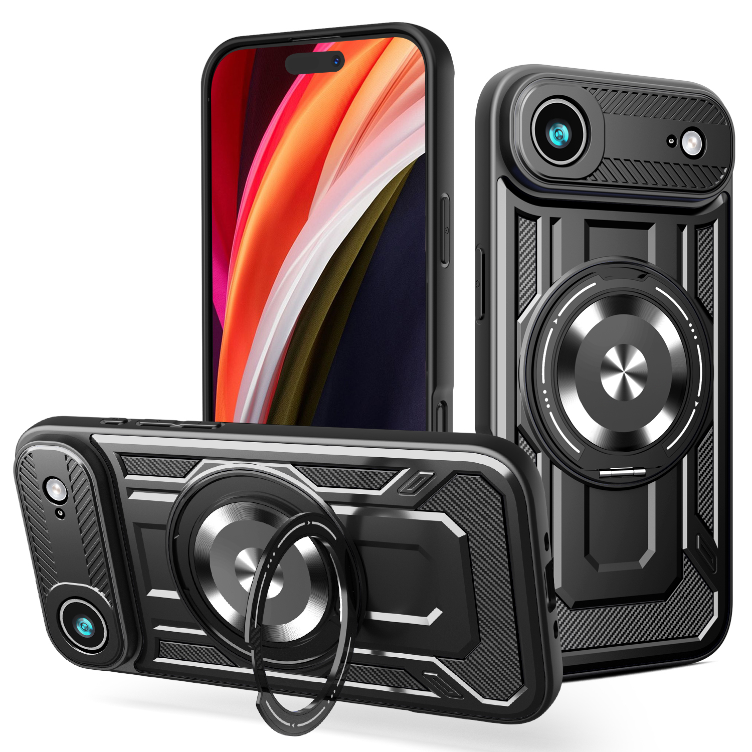 Defender Armor Mag dėklas for iPhone 17 Air 6,6" juodas