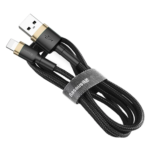 USB Laidas Baseus Cafule juodas / auksinis Lightning 100cm