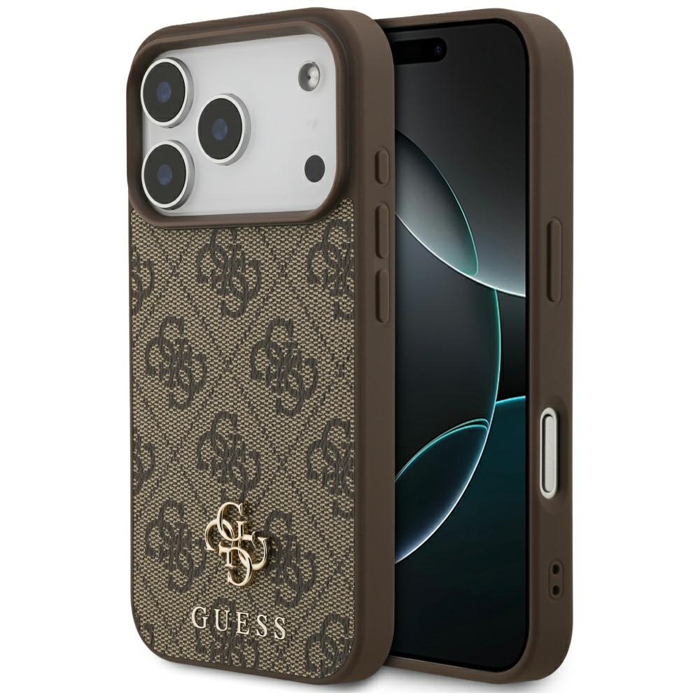 Guess 4G Small Classic Logo MagSafe Чехол для iPhone 17 Pro - коричневый