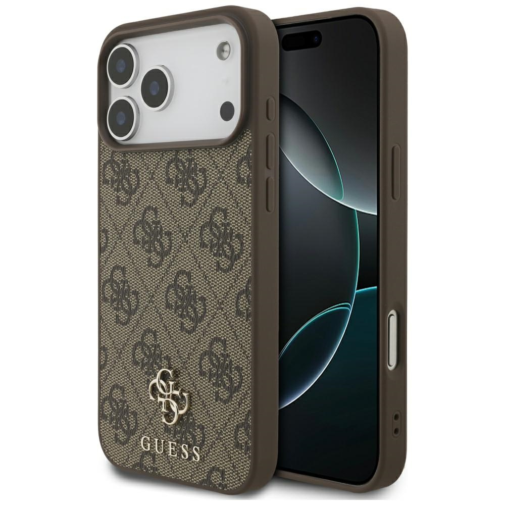 "Guess 4G Small Classic Logo MagSafe" dėklas, skirtas "iPhone 17 Pro Max", rudos spalvos