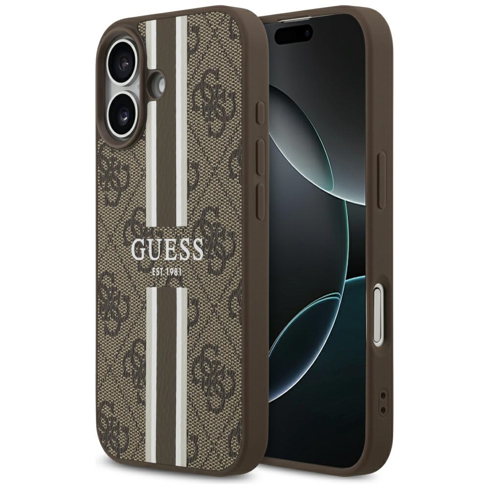 "Guess 4G Printed Stripes MagSafe" dėklas iPhone 17 - rudas