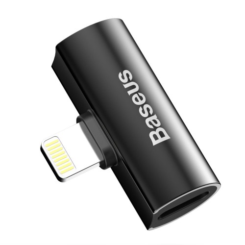 Adapteris Baseus L46 juodas (įėjimas Lightning / išėjimas 2x Lightning)