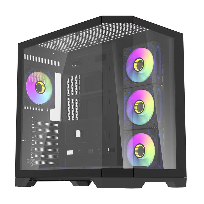 Darflash FT418 PRO kompiuterio korpusas + 7 aRGB ventiliatoriai (juodas)
