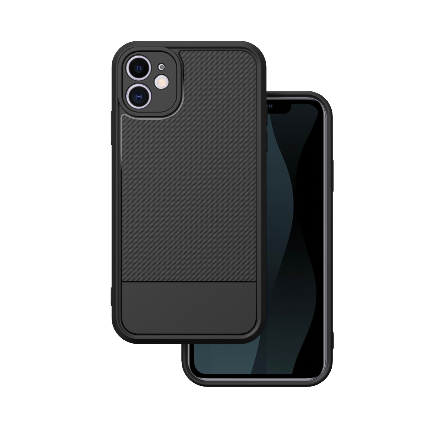 Paprastas anglies dėklas iPhone 11 juodas