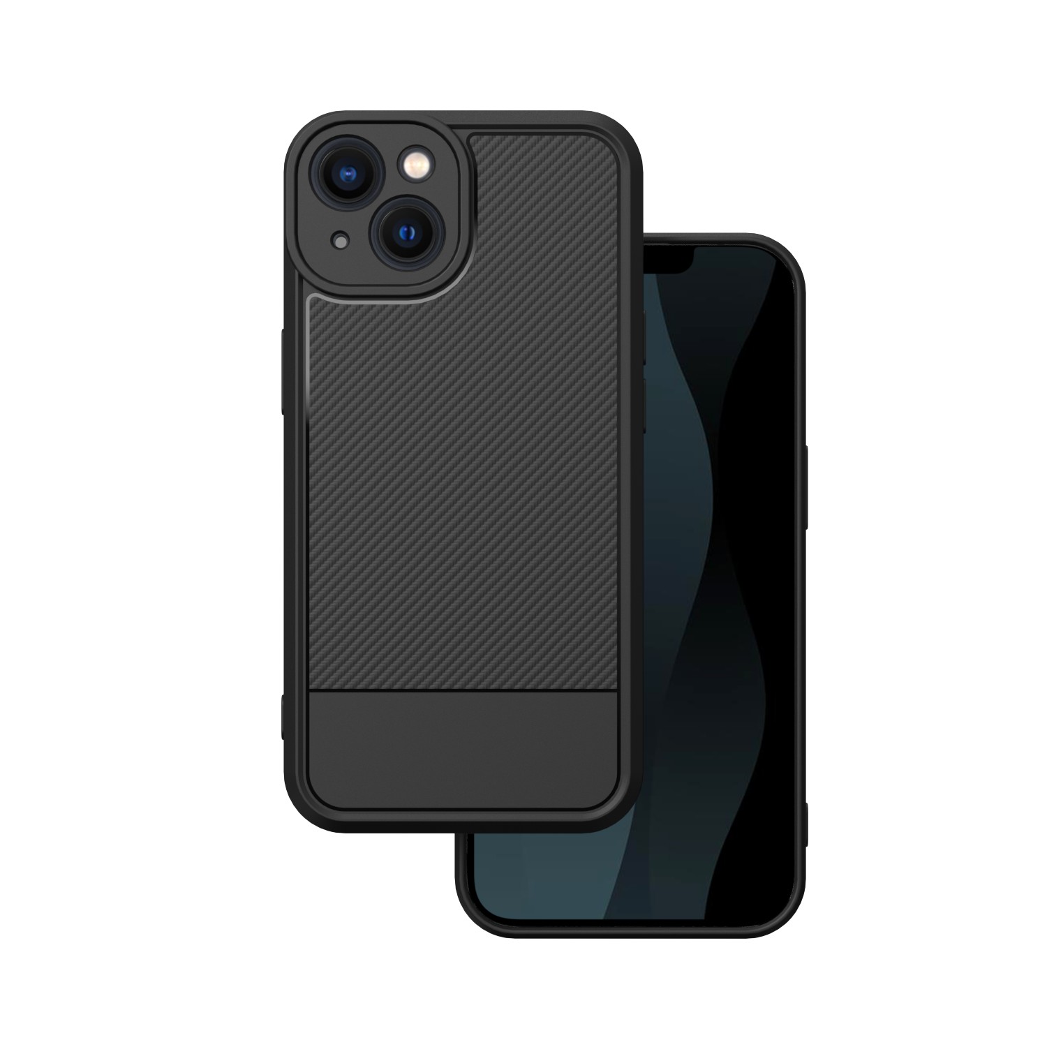 Paprastas anglies dėklas iPhone 13 6,1" juodas