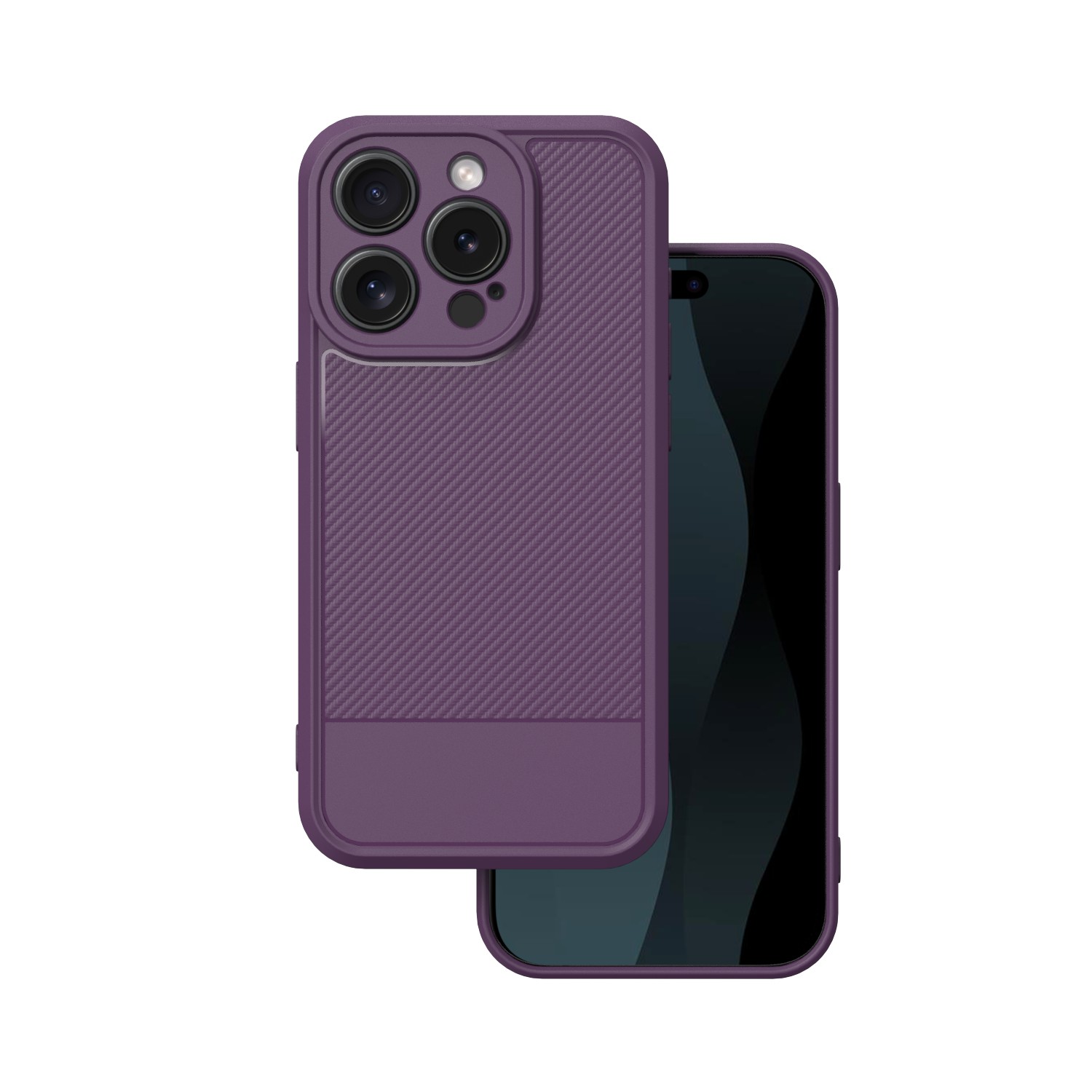 Simple Carbon dėklas telefonui iPhone 15 Pro 6,1" violetinis