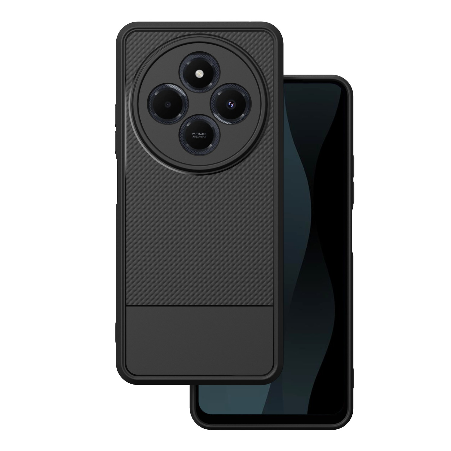 Paprastas anglies dėklas Xiaomi Redmi 14C 4G/ 14C 5G / Redmi A4 / POCO C75 juodas