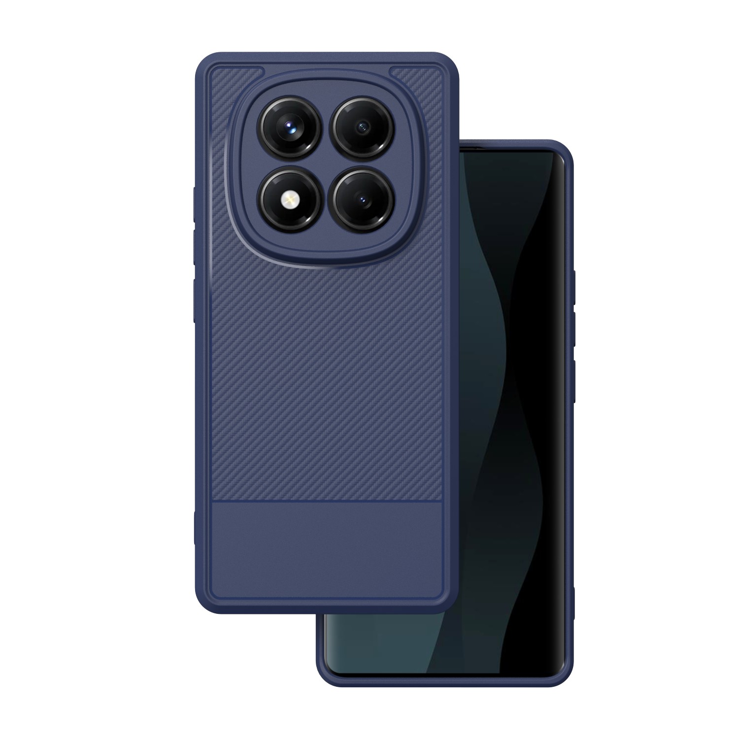 Simple Carbon dėklas telefonui Xiaomi Redmi Note 14 Pro 5G (Global) / Note 14 Pro Plus 5G (Global) mėlynas
