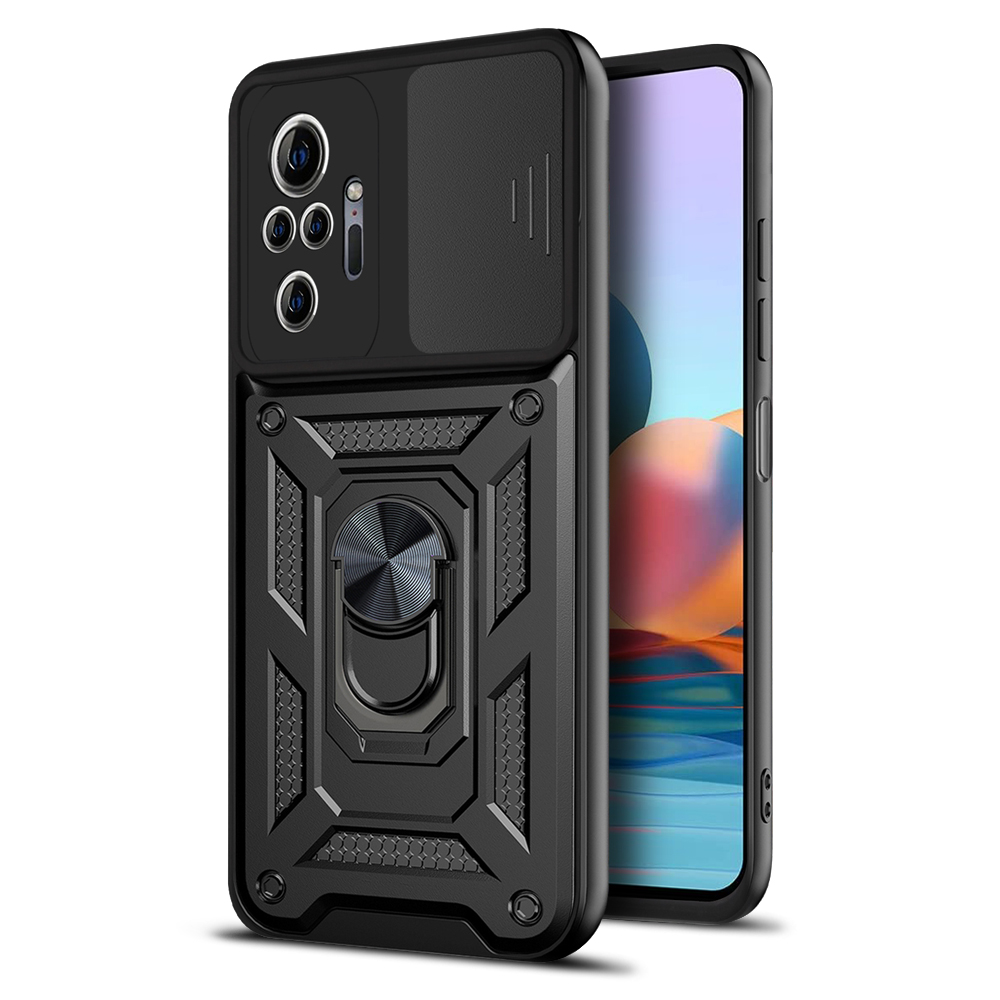 Defender Slide dėklas telefonui Xiaomi Redmi Note 10 Pro / 10 Pro Max juodas