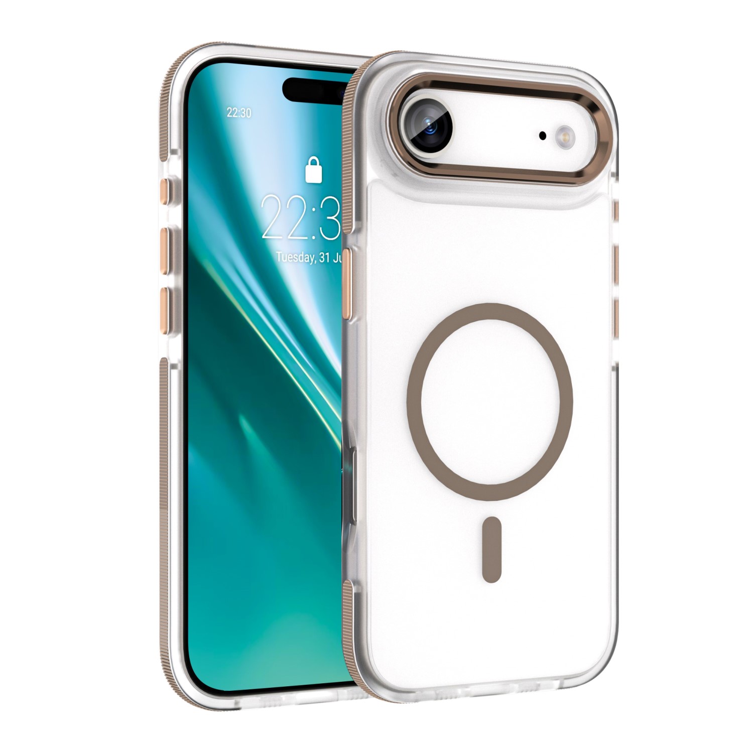 Etteri Icy Mag dėklas telefonui iPhone 17 Air auksinis