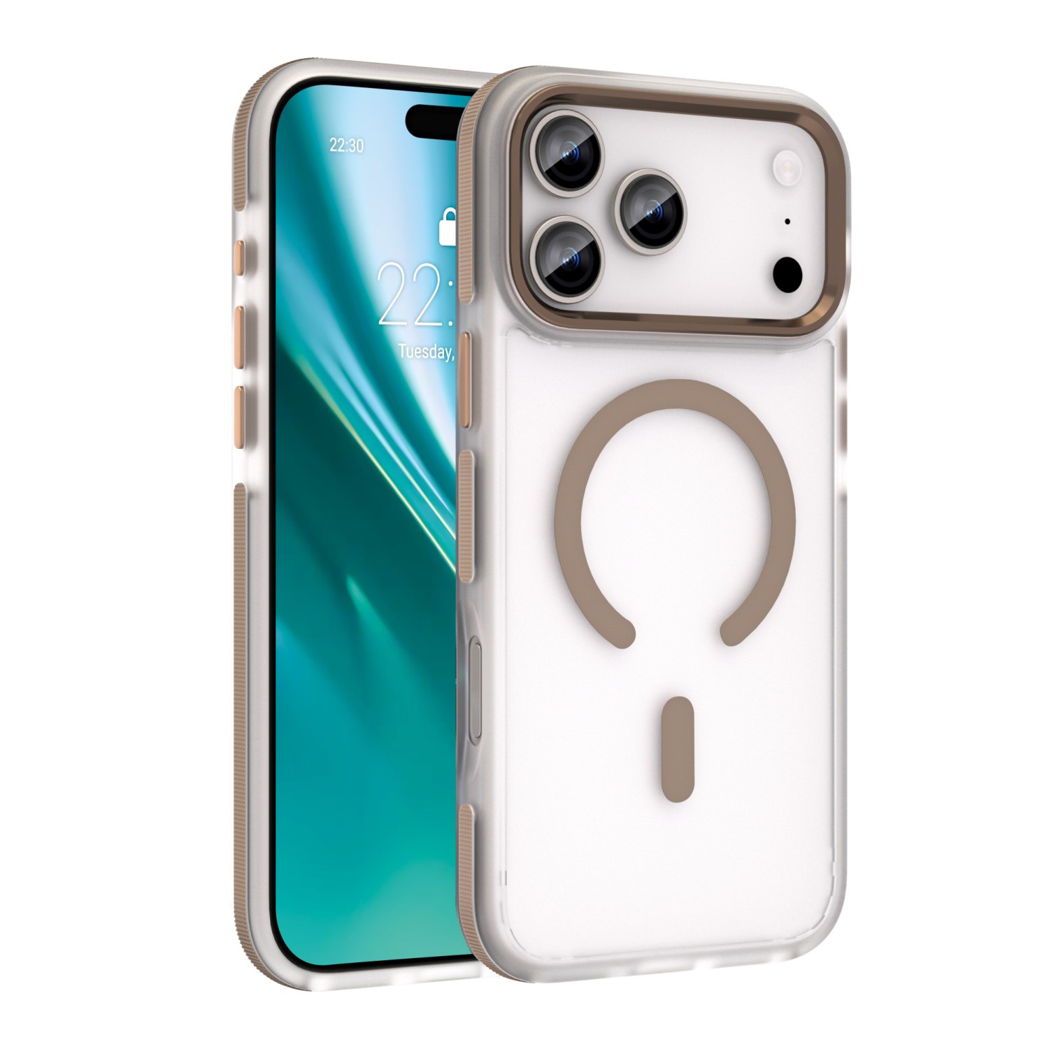 Etteri Icy Mag dėklas telefonui iPhone 17 Pro auksinis