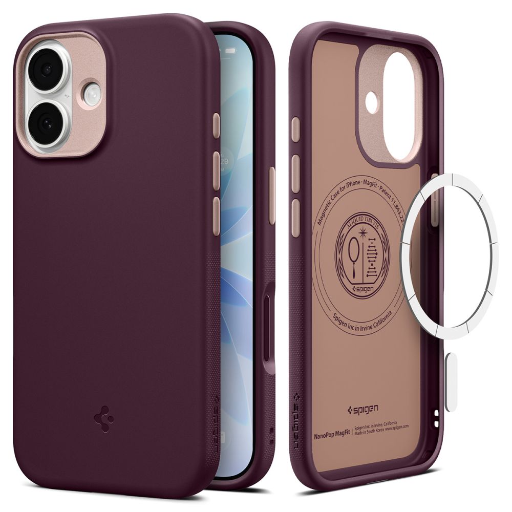 Spigen Nano Pop Mag MagSafe dėklas iPhone 17 telefonui – burgundiškas