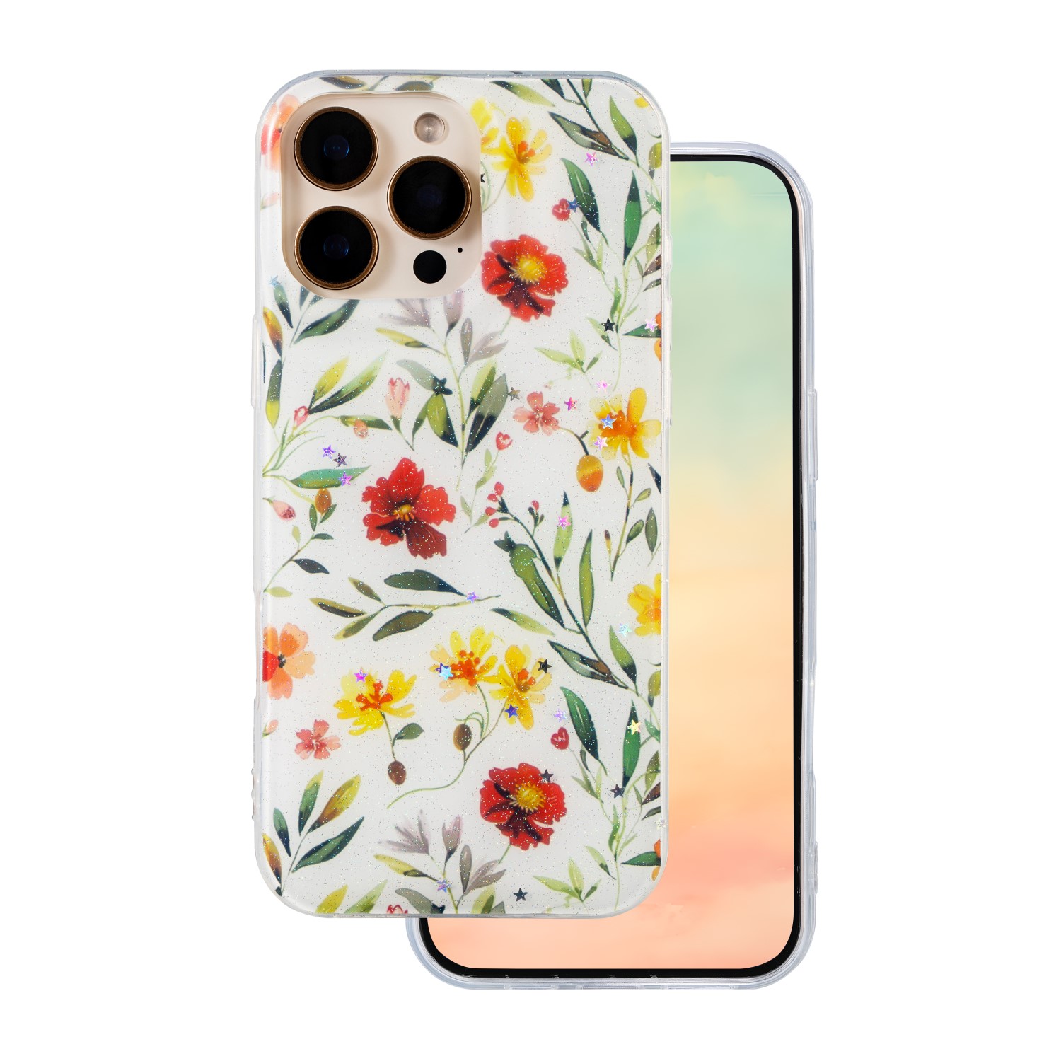Glow Glam dėklas telefonui iPhone 15 Pro 6,1" baltas