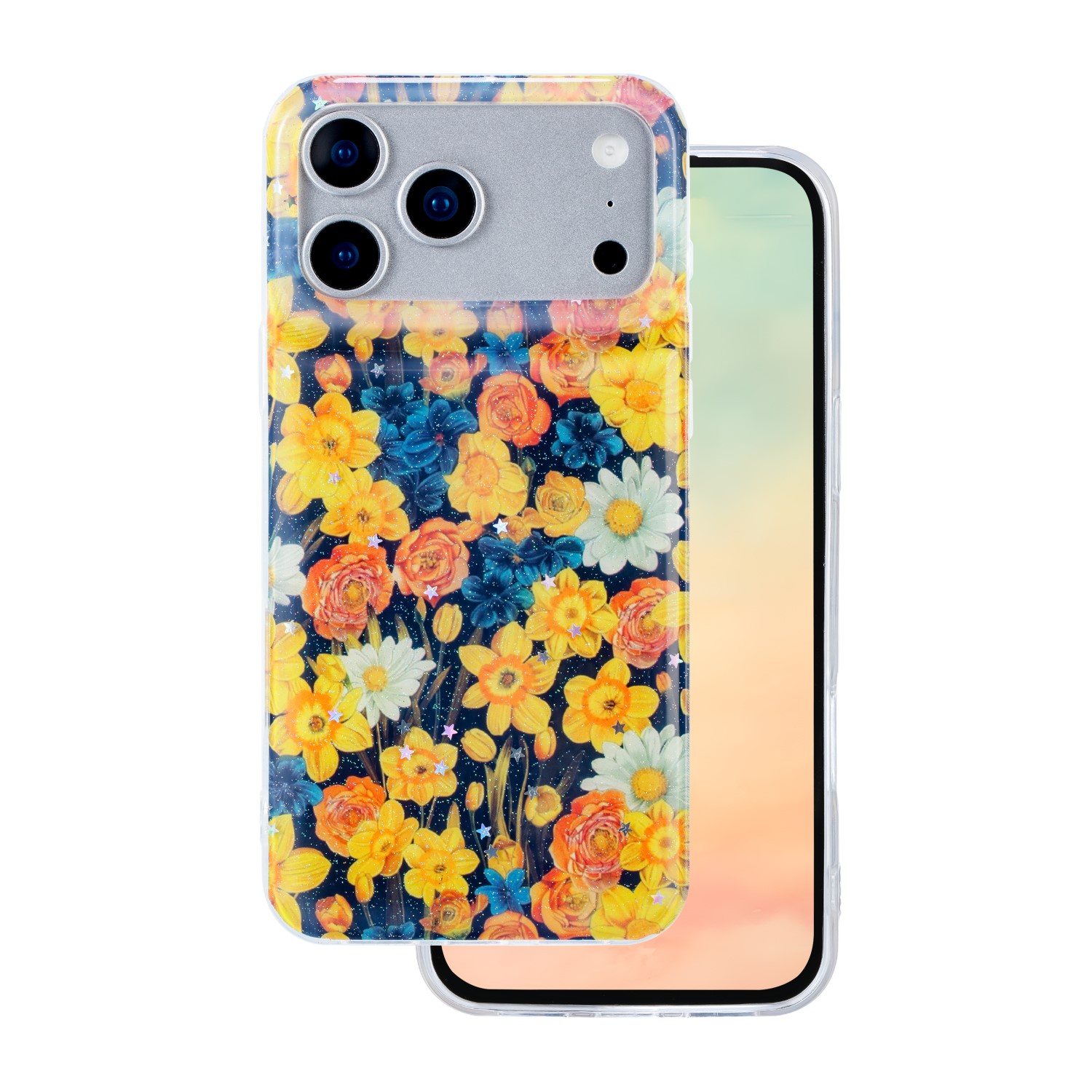 Glow Glam dėklas telefonui iPhone 17 Pro 6,3" oranžinis
