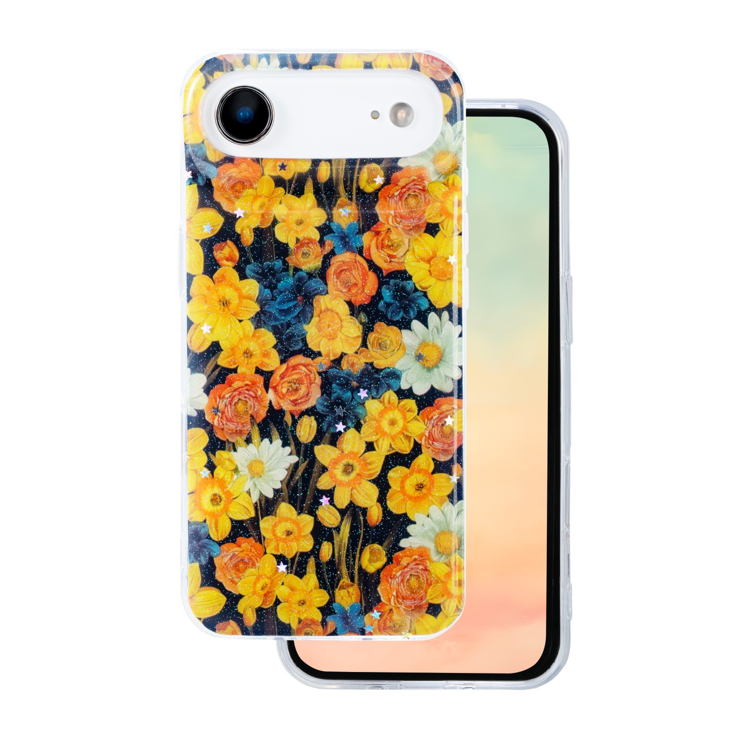 Glow Glam dėklas telefonui iPhone 17 Air 6,6" oranžinis