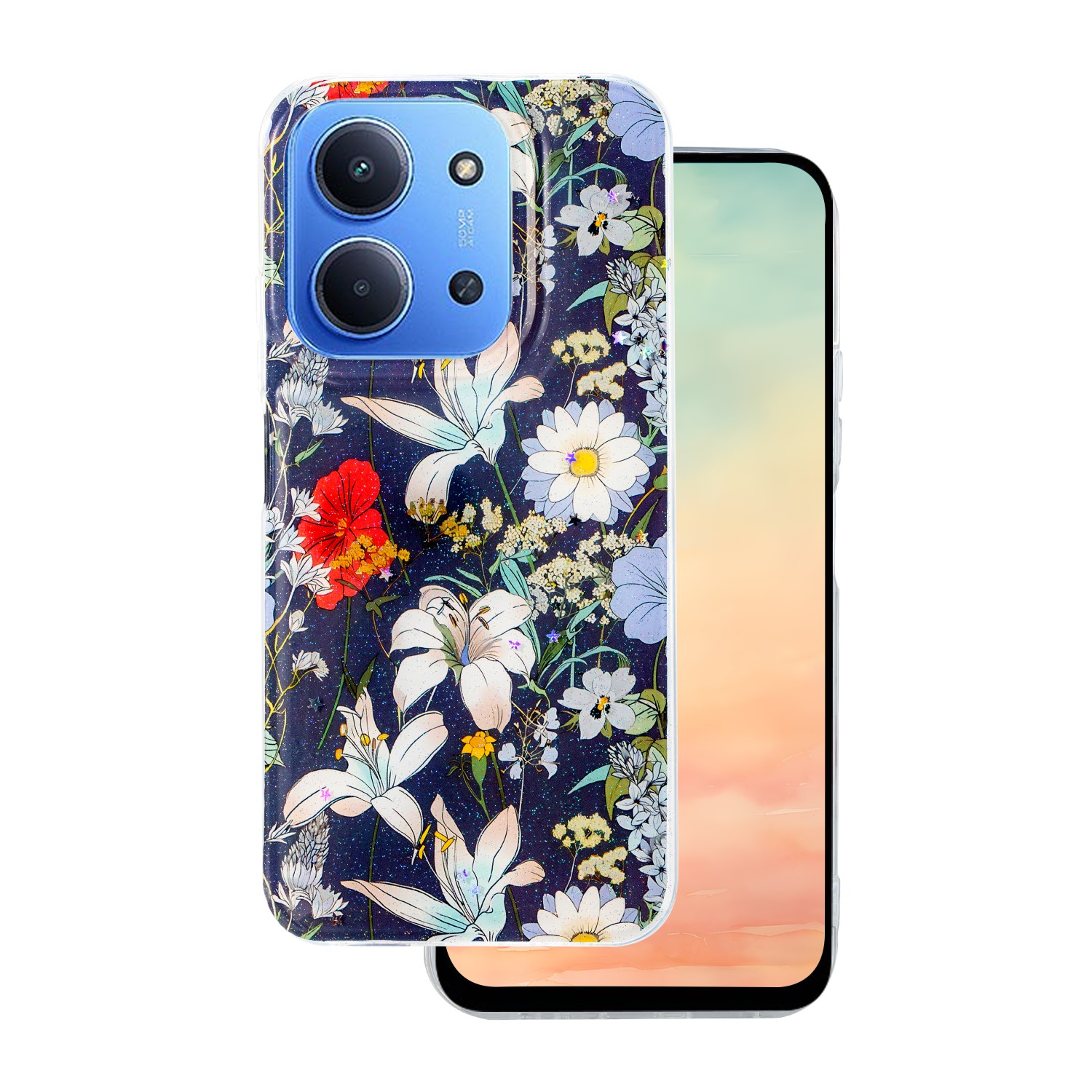 Glow Glam dėklas telefonui Xiaomi Redmi 15 4G EU / 15 5G EU (171,08 x 82,05 x 8,55) mėlynas