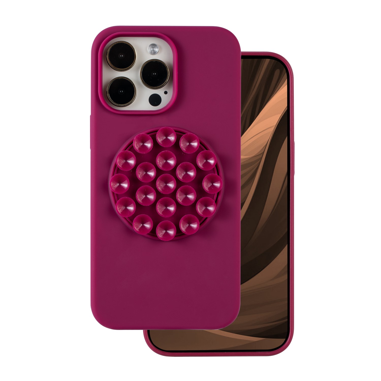 Silikoninis Stick dėklas for iPhone 15 Pro 6,1" kaštoninė