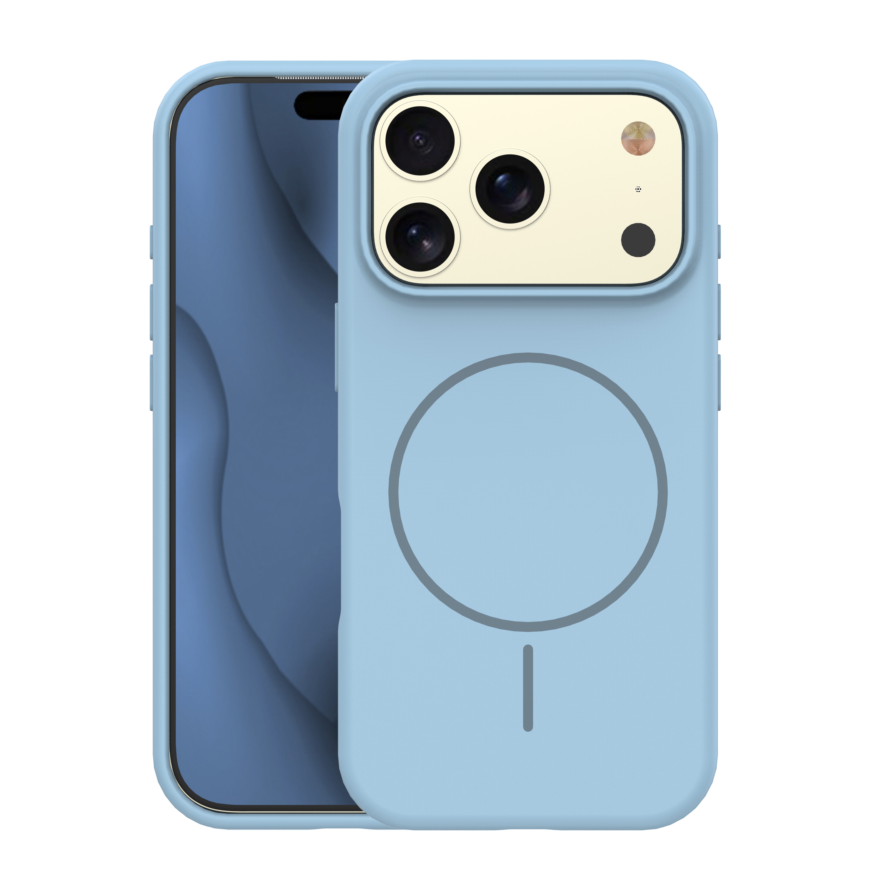 Silicone Thin Mag case for iPhone 17 Pro 6,3" light blue