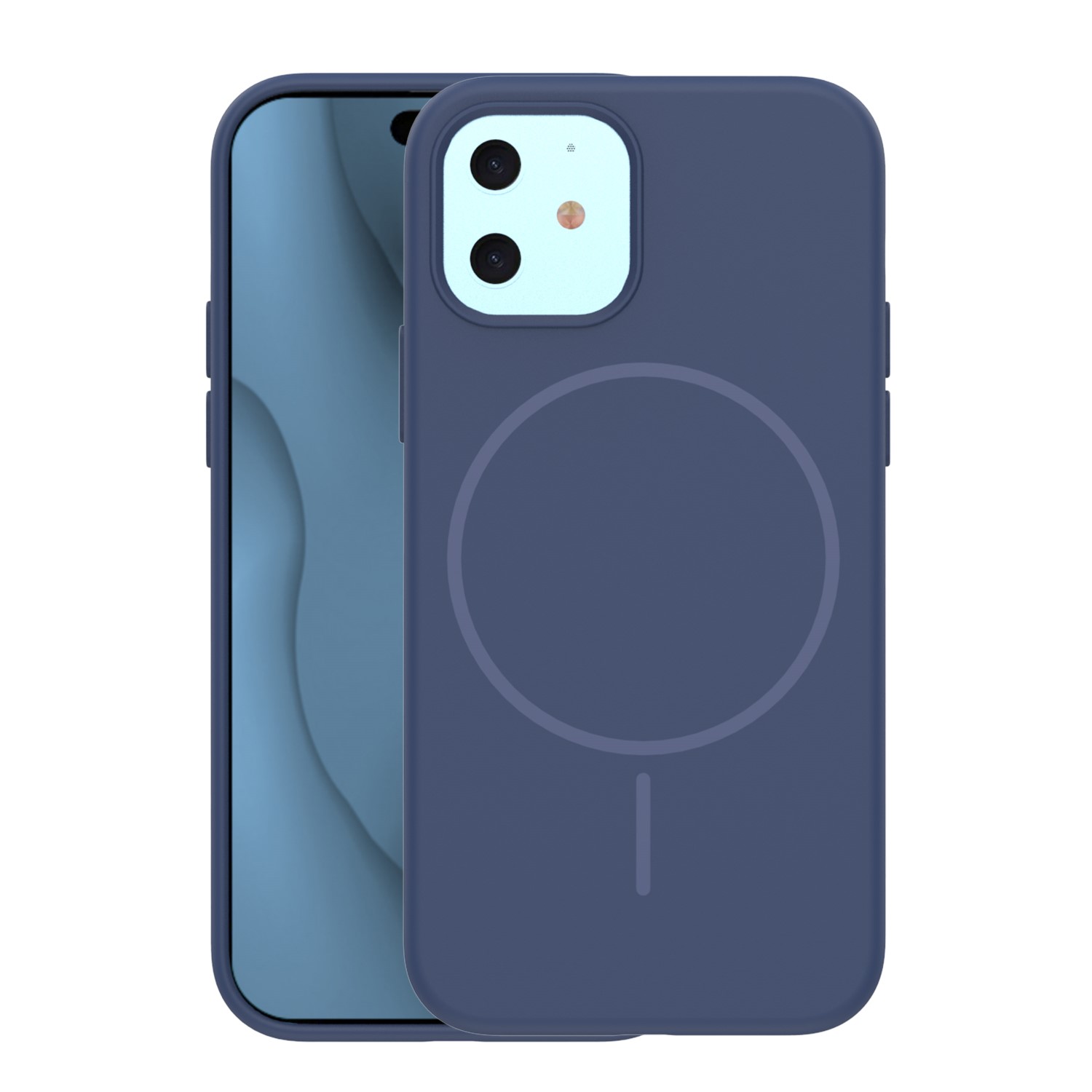 Silikoninis Thin Mag dėklas for iPhone 12 / 12 Pro 6,1" tamsiai mėlynas