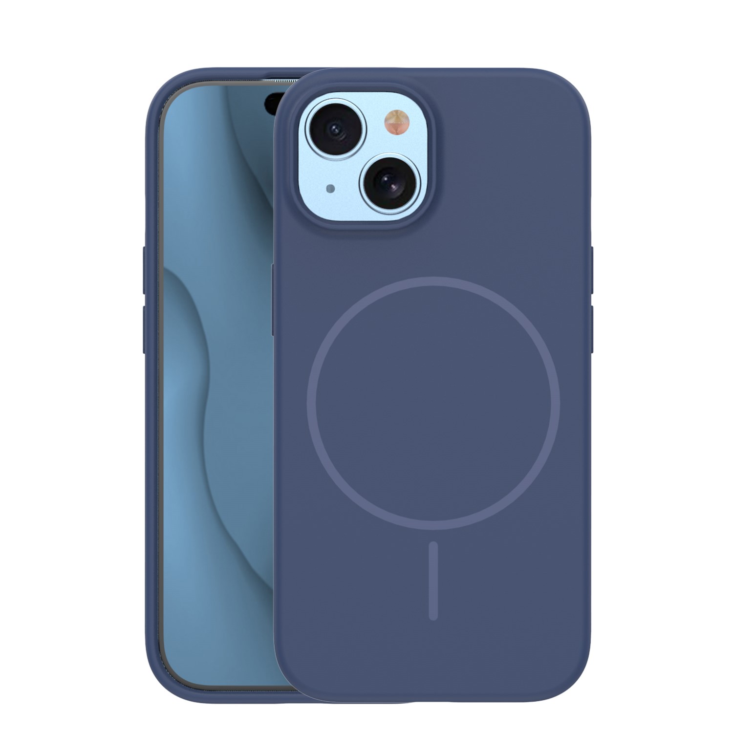 Silikoninis Thin Mag dėklas for iPhone 13 6,1" tamsiai mėlynas