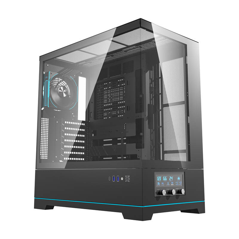 Darkflash DY451 PRO kompiuterio korpusas (juodas) + 1 ventiliatorius