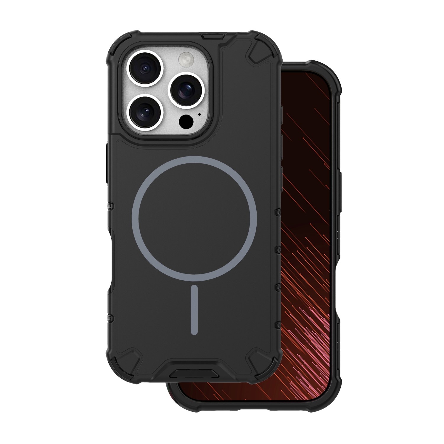 Defender 2in1 Mag dėklas for iPhone 15 Pro 6,1" juodas