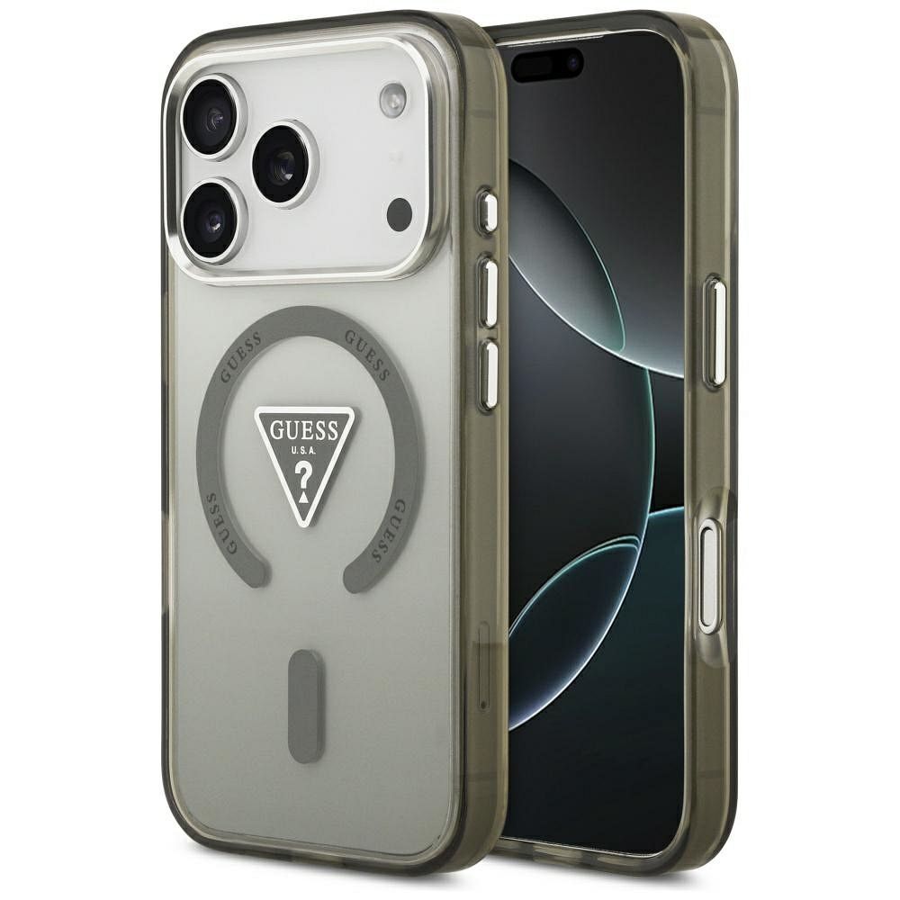 GUESS dėklas telefonui IPHONE 17 Pro su MagSafe suderintas (IML gradientas su trikampio logotipu) - khaki