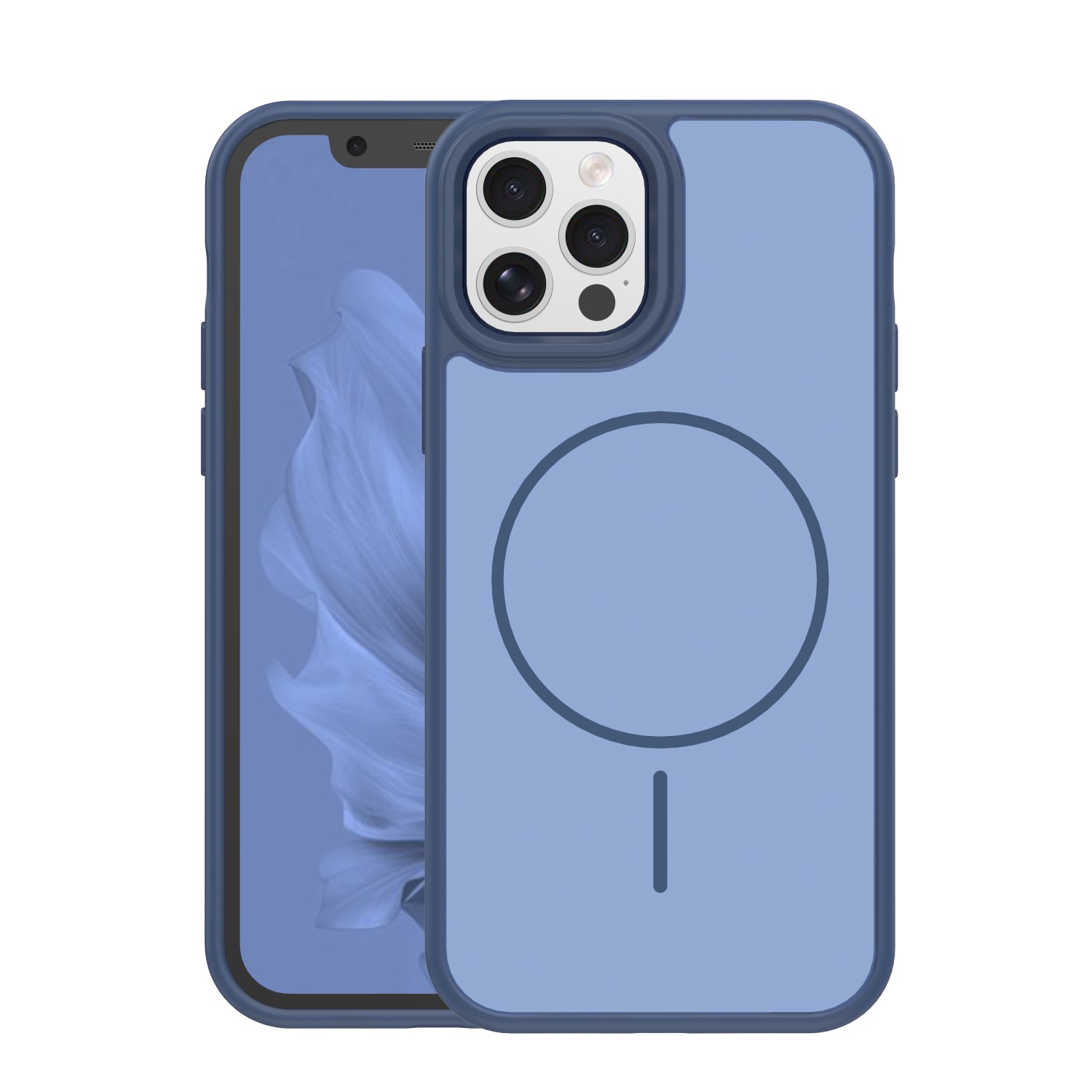 Frame Thin Mag dėklas for iPhone 12 / 12 Pro 6,1" tamsiai mėlynas