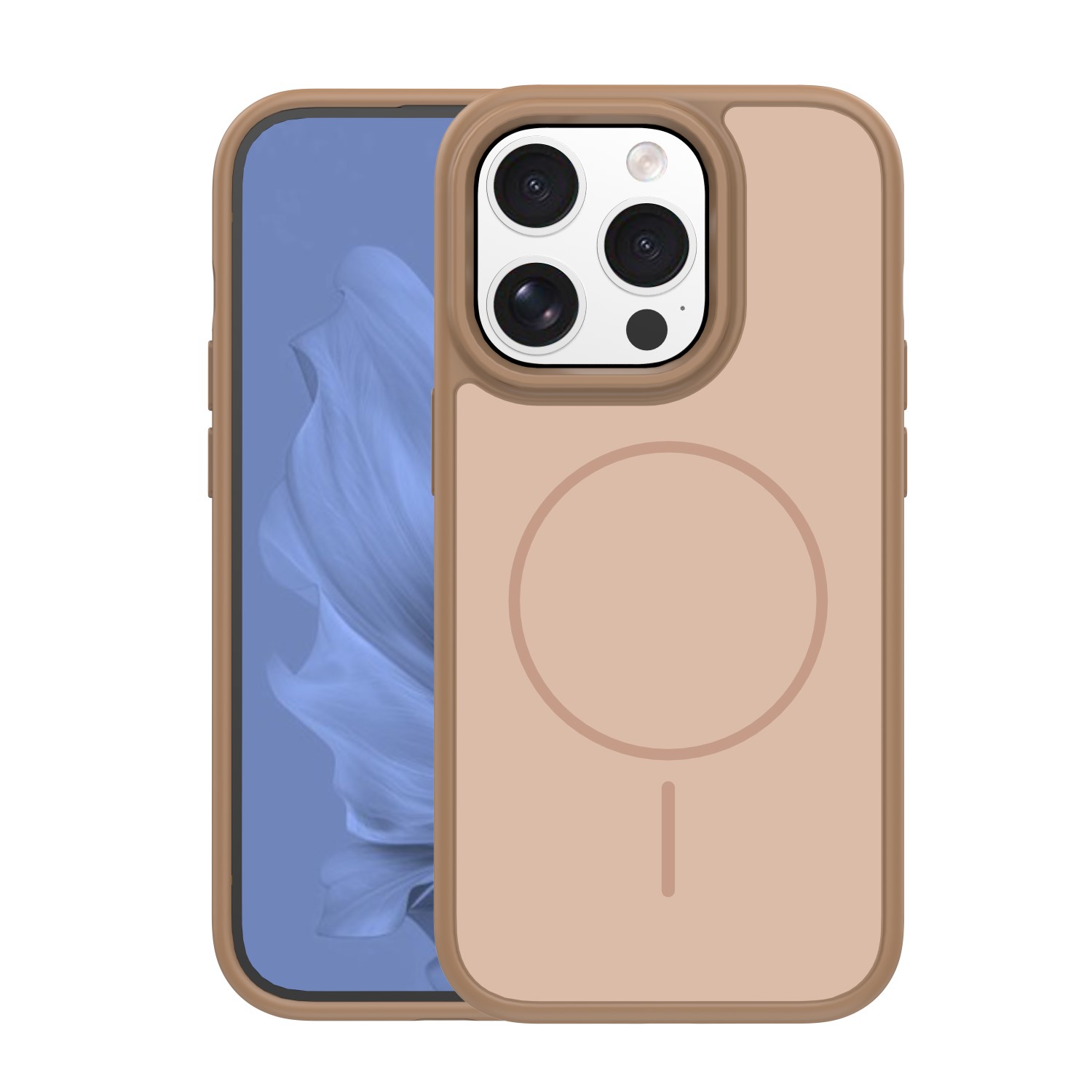 Frame Thin Mag dėklas for iPhone 14 Pro 6,1" rudas